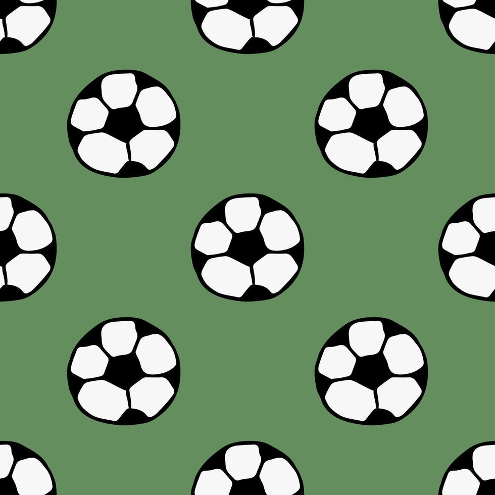 padrão sem emenda com bola de futebol. ilustração vetorial doodle com bola de futebol. fundo de futebol colorido vetor