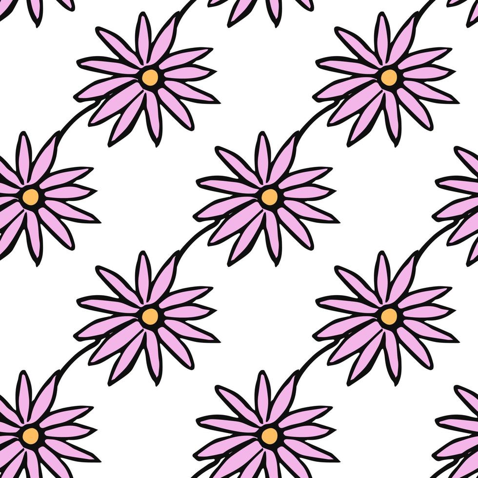 sem costura padrão floral. fundo de flores coloridas. doodle padrão floral do dia das mães. ilustração de padrão floral vintage vetor