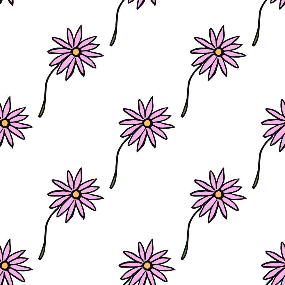 sem costura padrão floral. fundo de flores coloridas. doodle padrão floral do dia das mães. ilustração de padrão floral vintage vetor