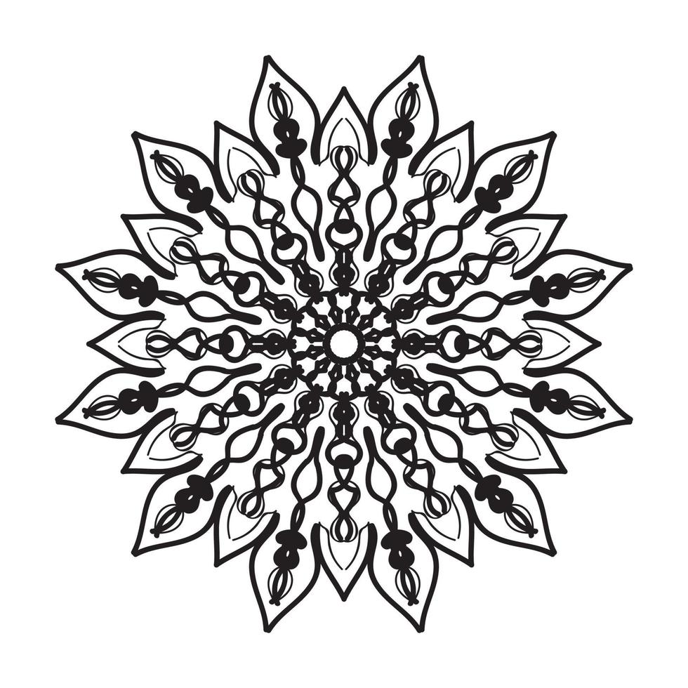 mandala desenhada à mão. decoração em ornamento de doodle oriental étnica. vetor