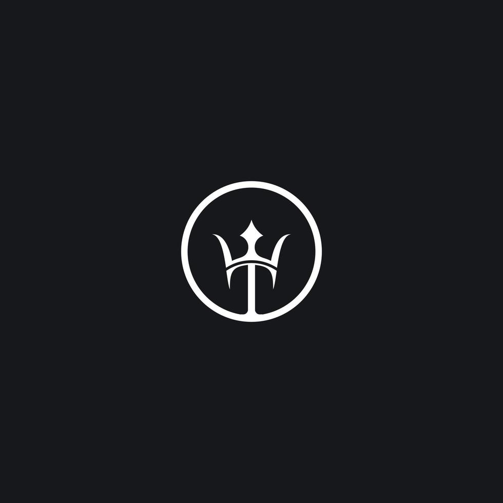 logotipo do ícone do tridente netuno poseidon vetor