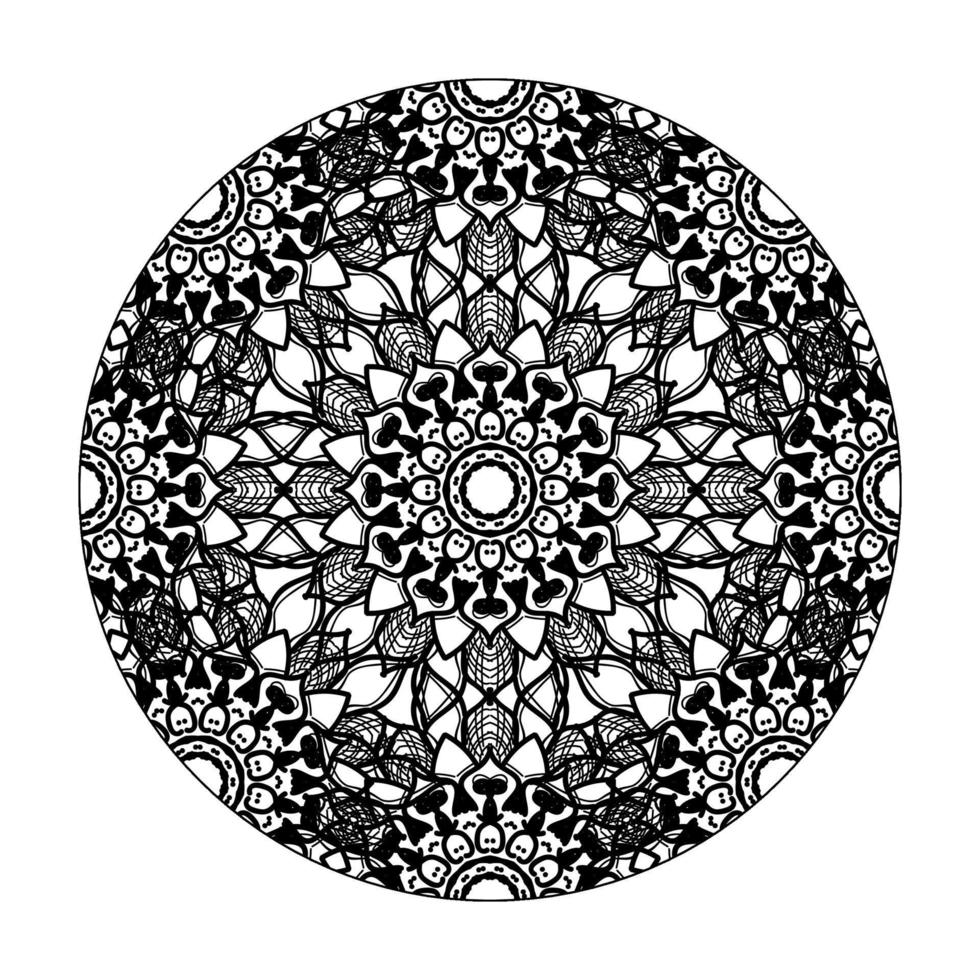 mandala desenhada à mão. decoração em ornamento de doodle oriental étnica. vetor