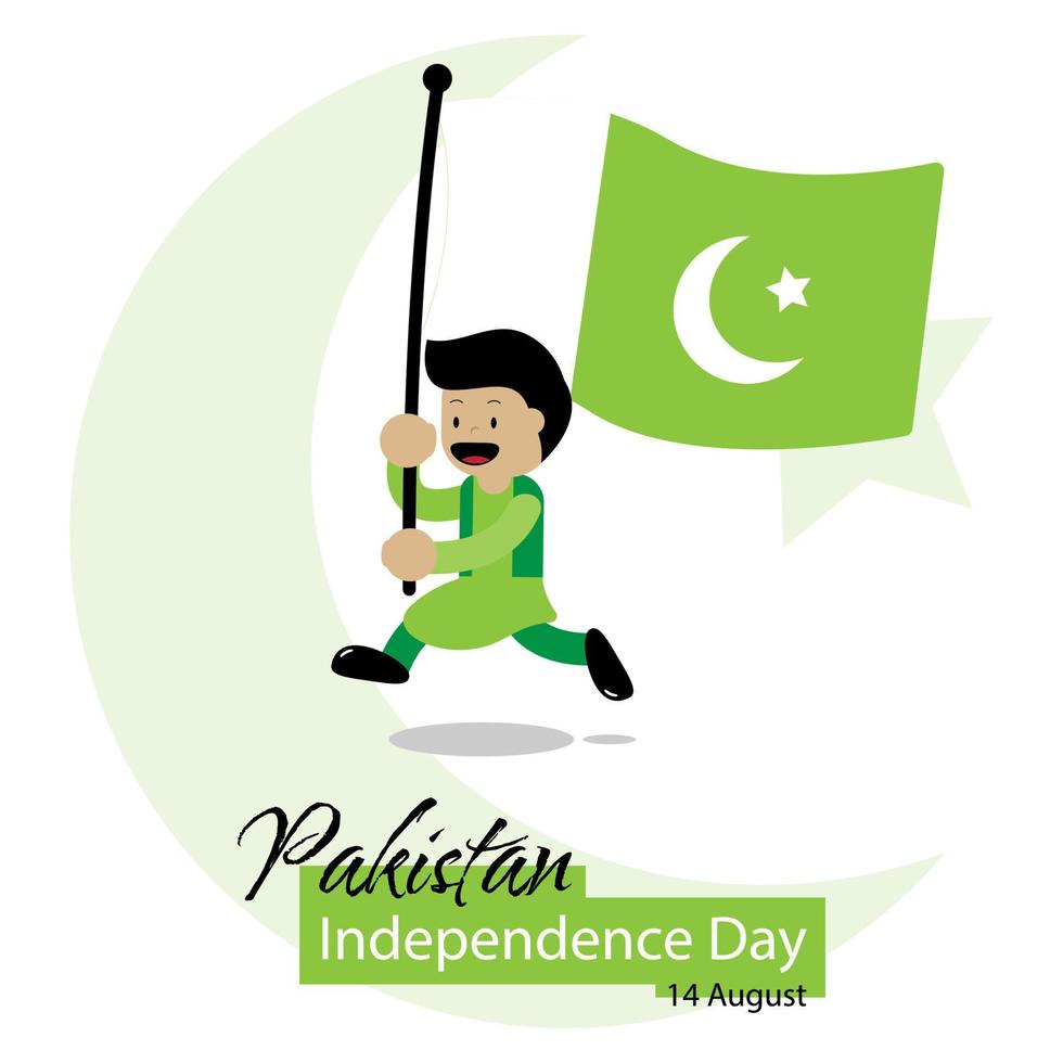 cartões de saudação do dia da independência do paquistão. adequado para a celebração do dia da independência do paquistão vetor