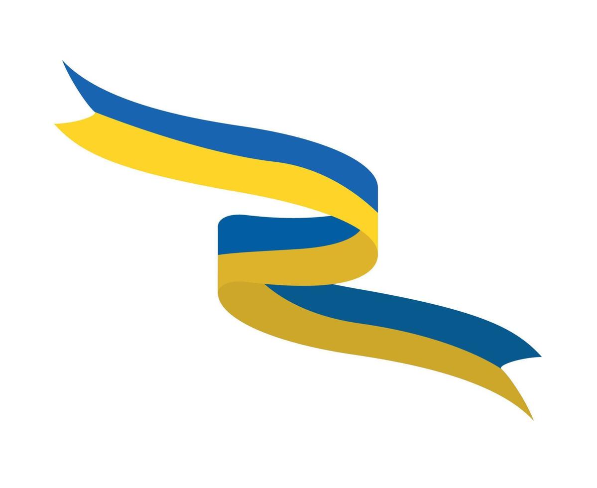 ucrânia nacional europa bandeira fita símbolo emblema abstrato ilustração vetorial design vetor