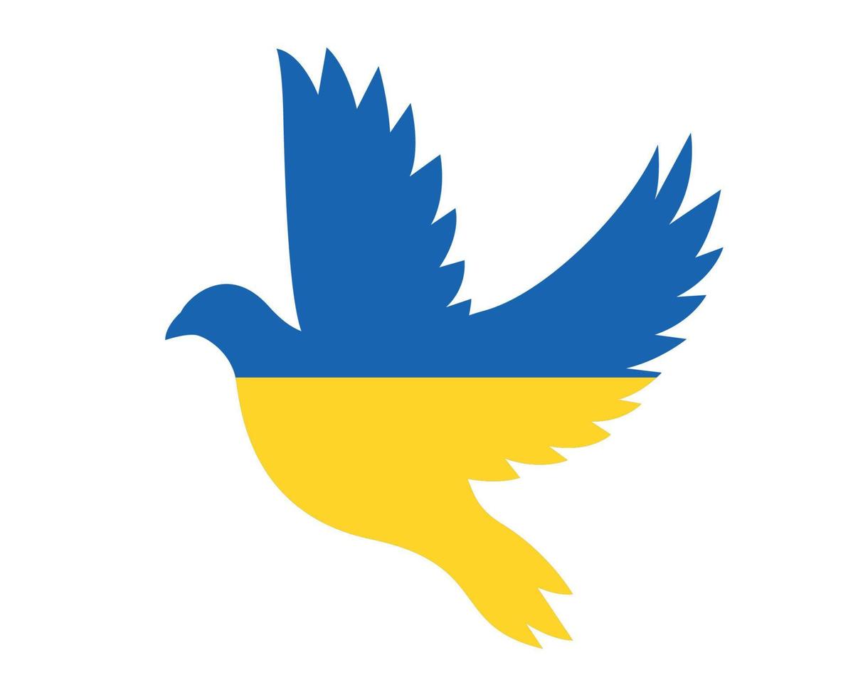ucrânia pomba da paz bandeira emblema símbolo abstrato nacional europa ilustração vetorial design vetor