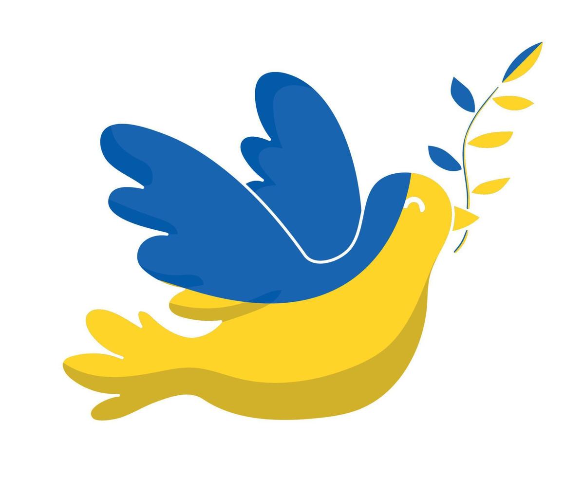 ucrânia emblema pomba da paz bandeira símbolo europa nacional vetor abstrato ilustração design