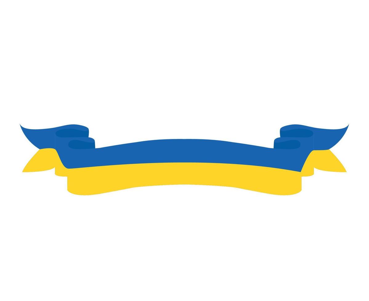 ucrânia bandeira emblema fita europa nacional símbolo design vetor ilustração abstrata