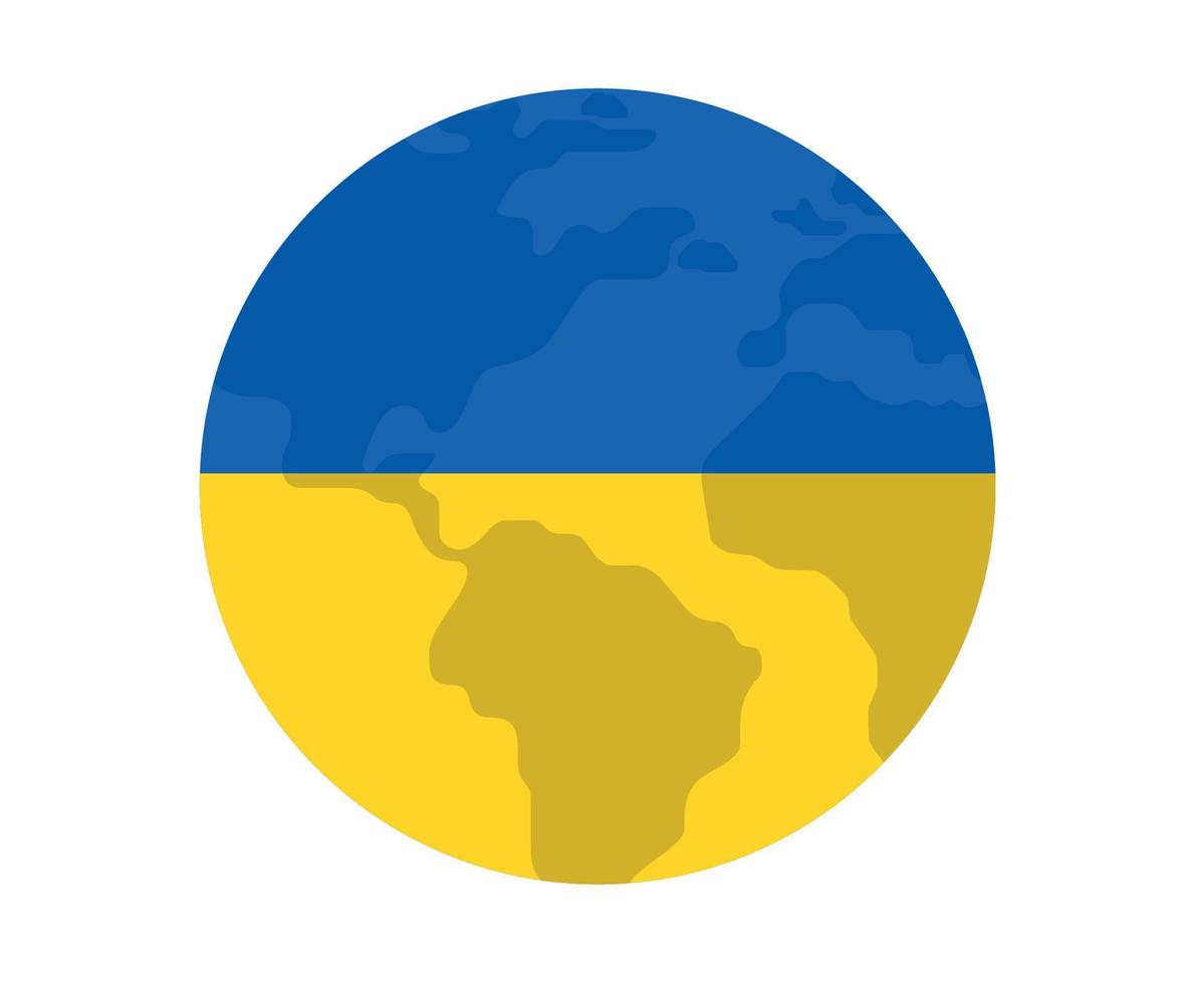 ucrânia emblema mapa do mundo bandeira nacional europa símbolo abstrato ilustração vetorial design vetor