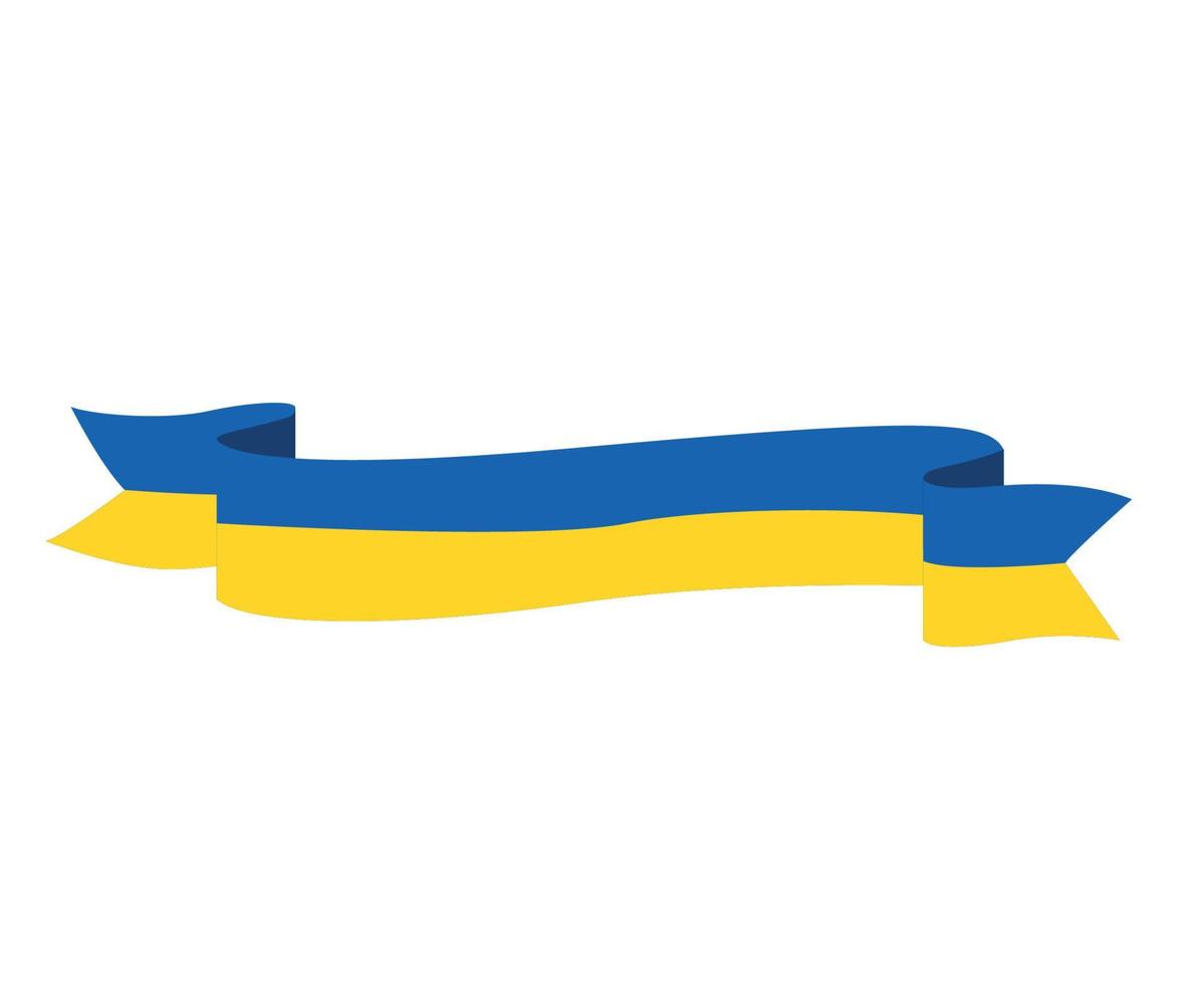 ucrânia fita bandeira emblema europa nacional design símbolo vetor ilustração abstrata