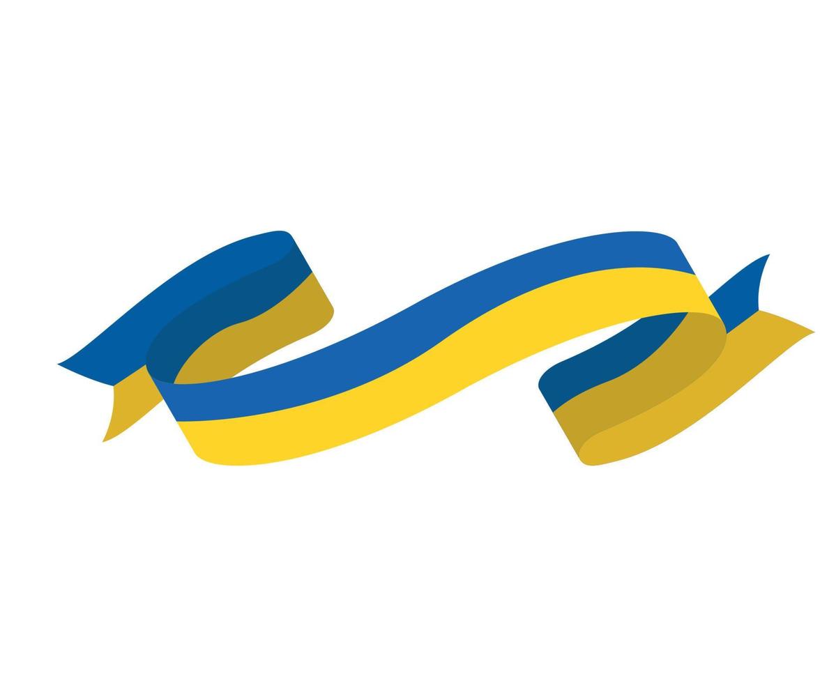 ucrânia bandeira fita símbolo nacional europa emblema abstrato ilustração vetorial design vetor