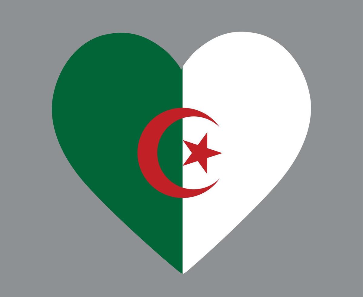 argélia bandeira nacional áfrica emblema coração ícone ilustração vetorial elemento de design abstrato vetor
