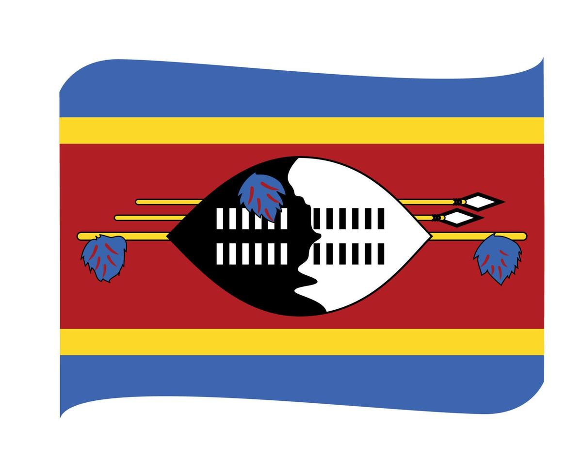 eswatini bandeira nacional áfrica emblema fita ícone ilustração vetorial elemento de design abstrato vetor