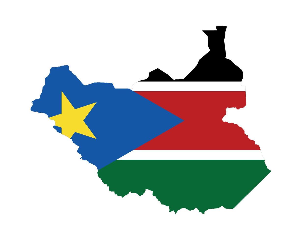 sudão do sul bandeira nacional áfrica emblema mapa ícone ilustração vetorial elemento de design abstrato vetor