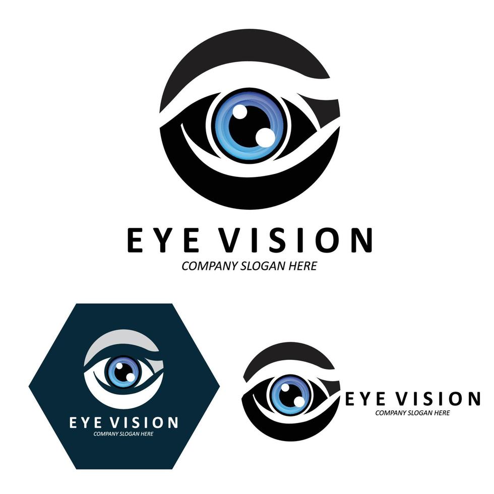 design de logotipo de olhos, visão do mundo, ilustração vetorial de órgãos vetor