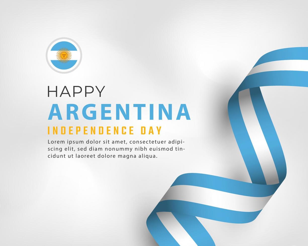 feliz dia da independência argentina 9 de julho celebração ilustração vetorial de design. modelo para cartaz, banner, publicidade, cartão de felicitações ou elemento de design de impressão vetor