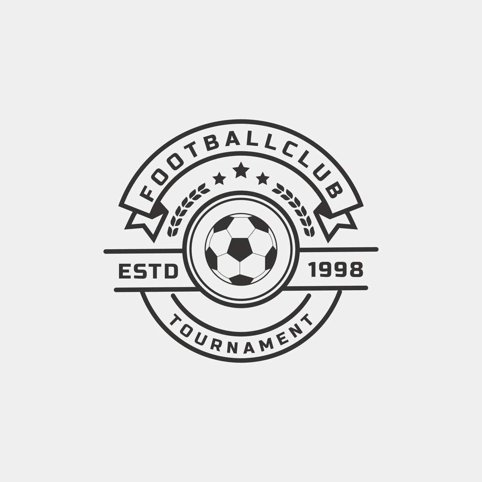 inspiração de design de logotipo de emblema retrô vintage de campeonato de futebol de futebol vetor