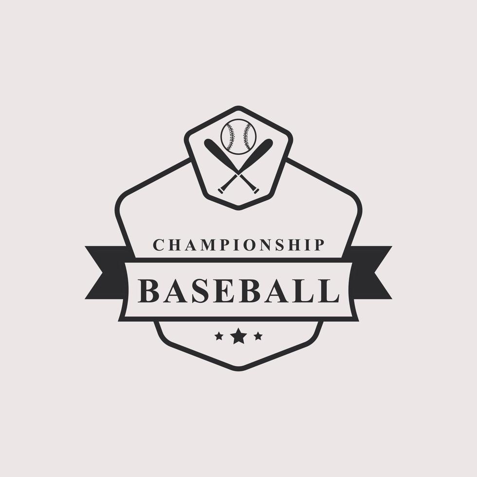 emblemas de logotipos de beisebol retrô vintage emblemas e elementos de design vetor