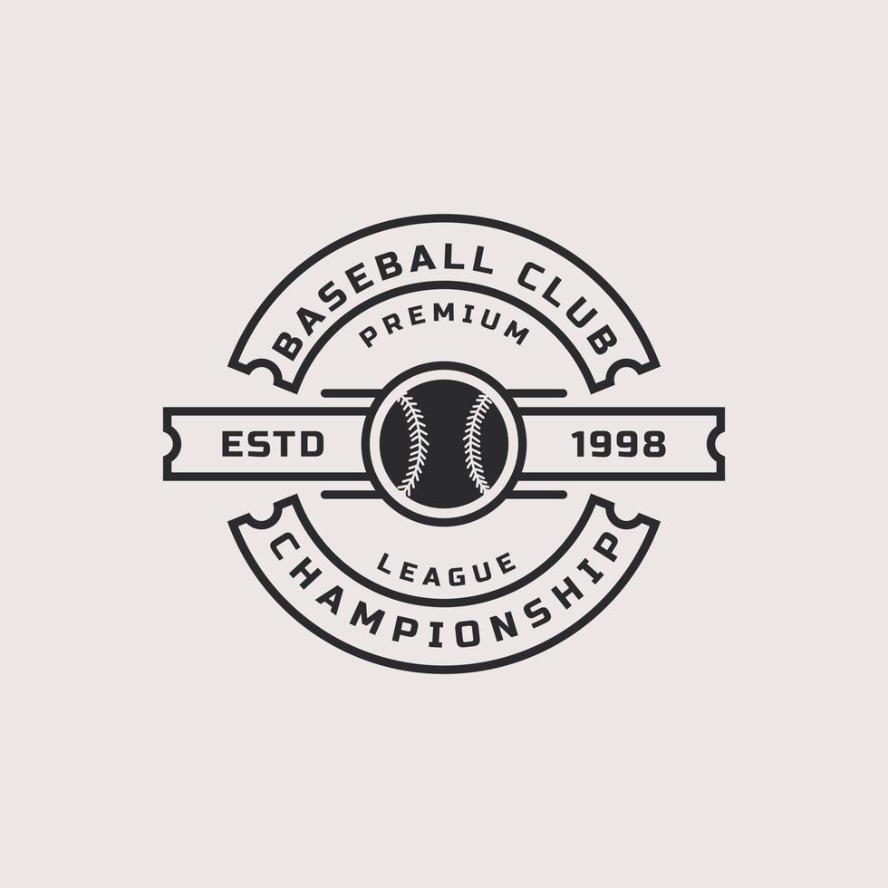 emblemas de logotipos de beisebol retrô vintage emblemas e elementos de design vetor