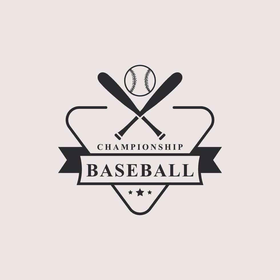 emblemas de logotipos de beisebol retrô vintage emblemas e elementos de design vetor