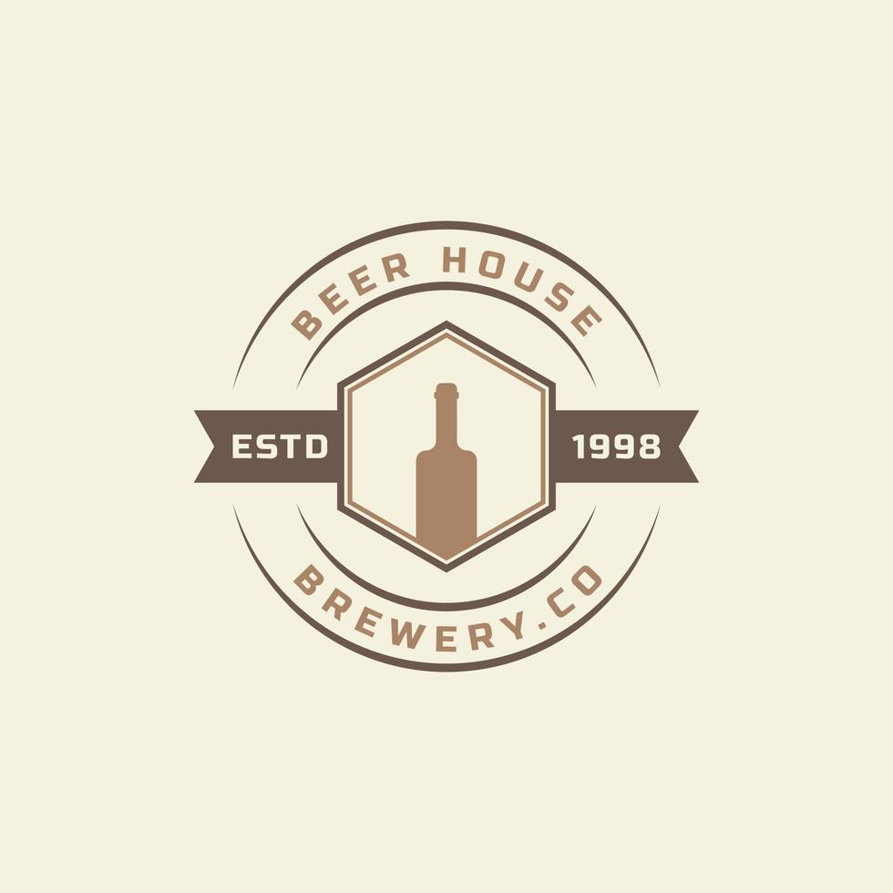 ilustração em vetor de elementos de design de rótulo de cerveja vintage emblema retrô