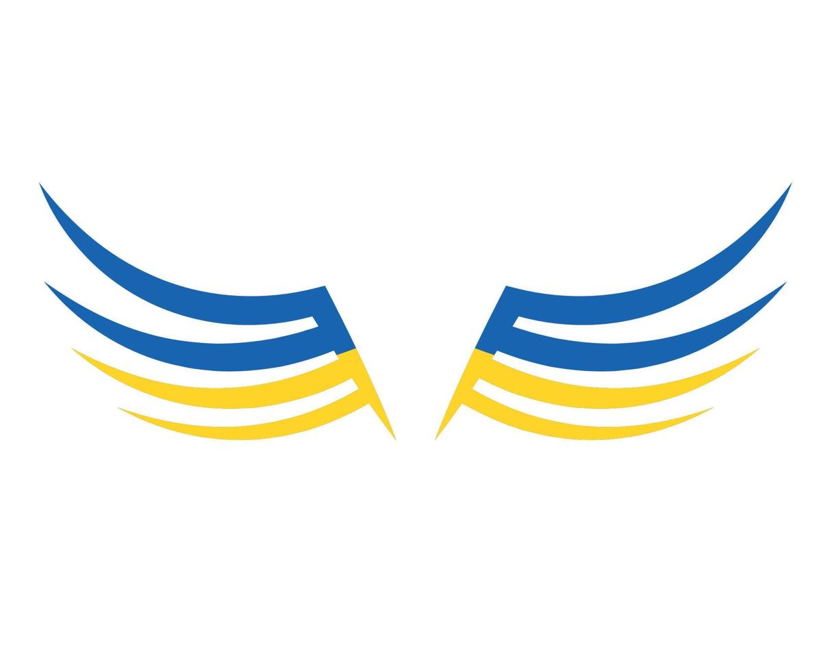ucrânia bandeira emblema asas símbolo europa nacional abstrato ilustração vetorial design vetor