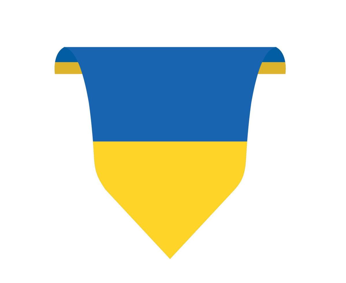 ucrânia fita design bandeira emblema nacional europa símbolo abstrato ilustração vetorial vetor