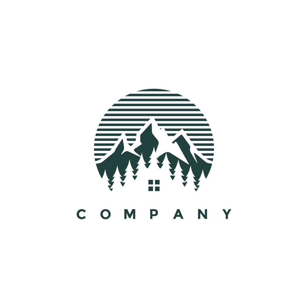 design de ilustração de logotipo de casa de montanha para sua empresa ou negócios vetor