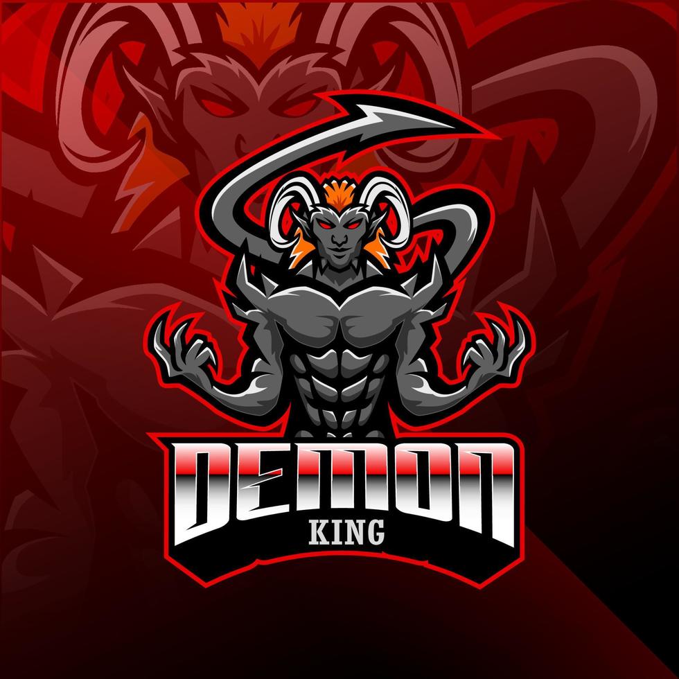 logotipo da mascote de esports do rei demônio vetor