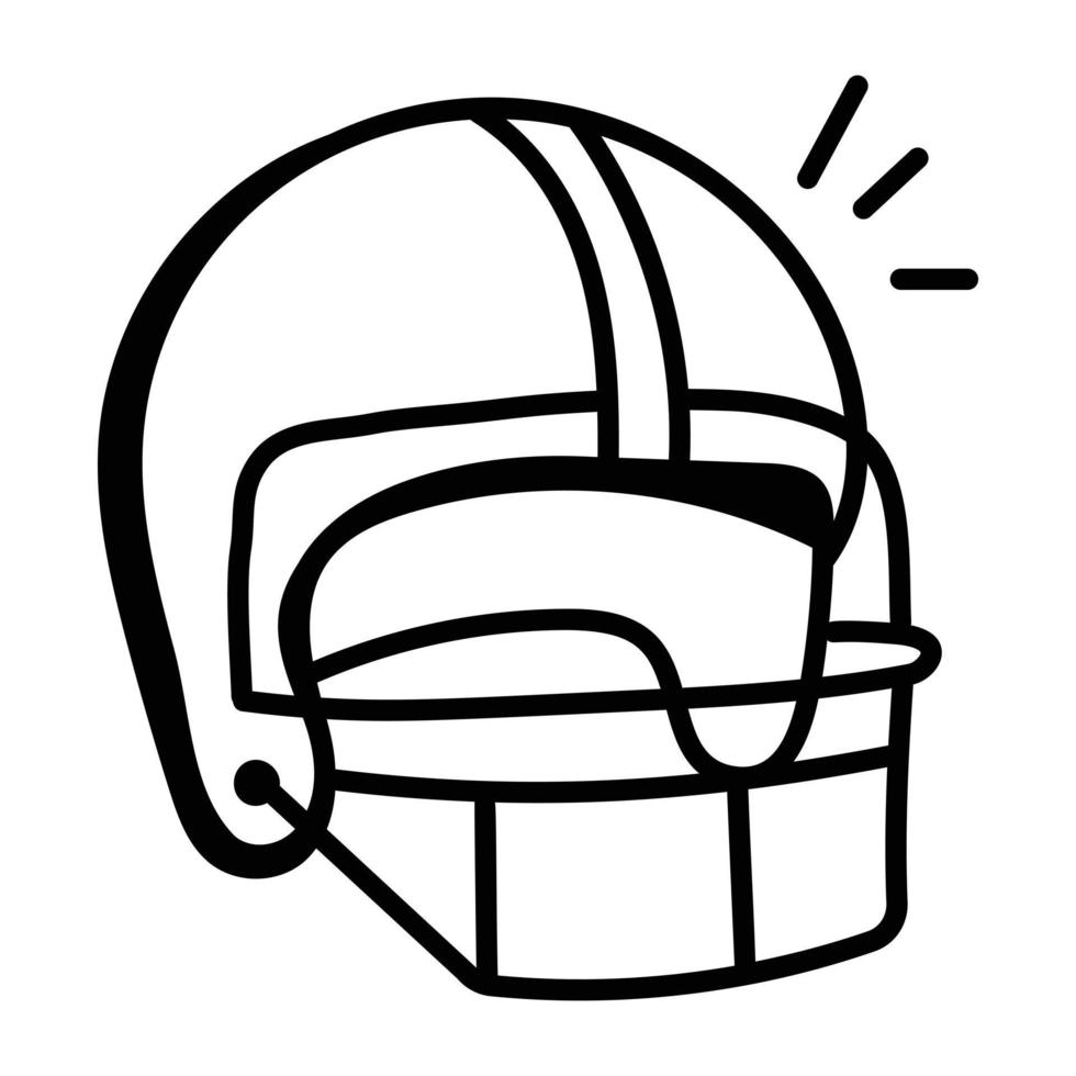 doodle ícone editável do capacete de corrida vetor