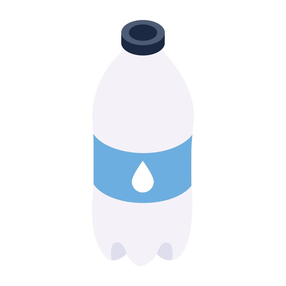 um ícone isométrico de garrafa de água vetor