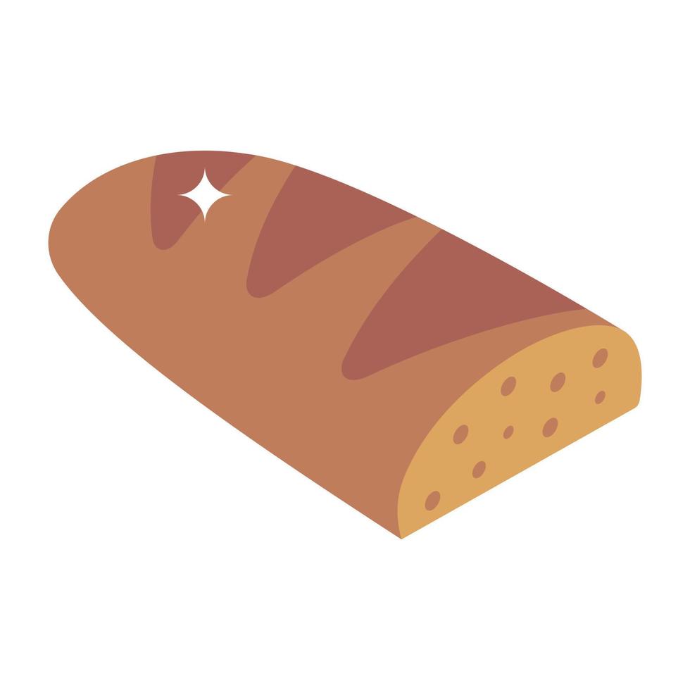 pão francês, um ícone isométrico de baguete vetor