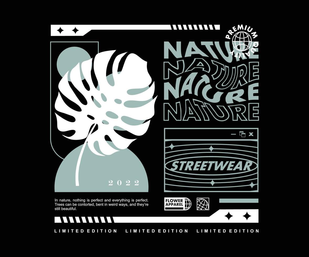 design gráfico estético para camiseta street wear e estilo urbano vetor