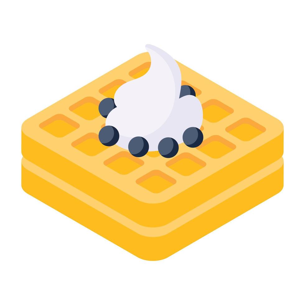um ícone de design isométrico de waffle vetor