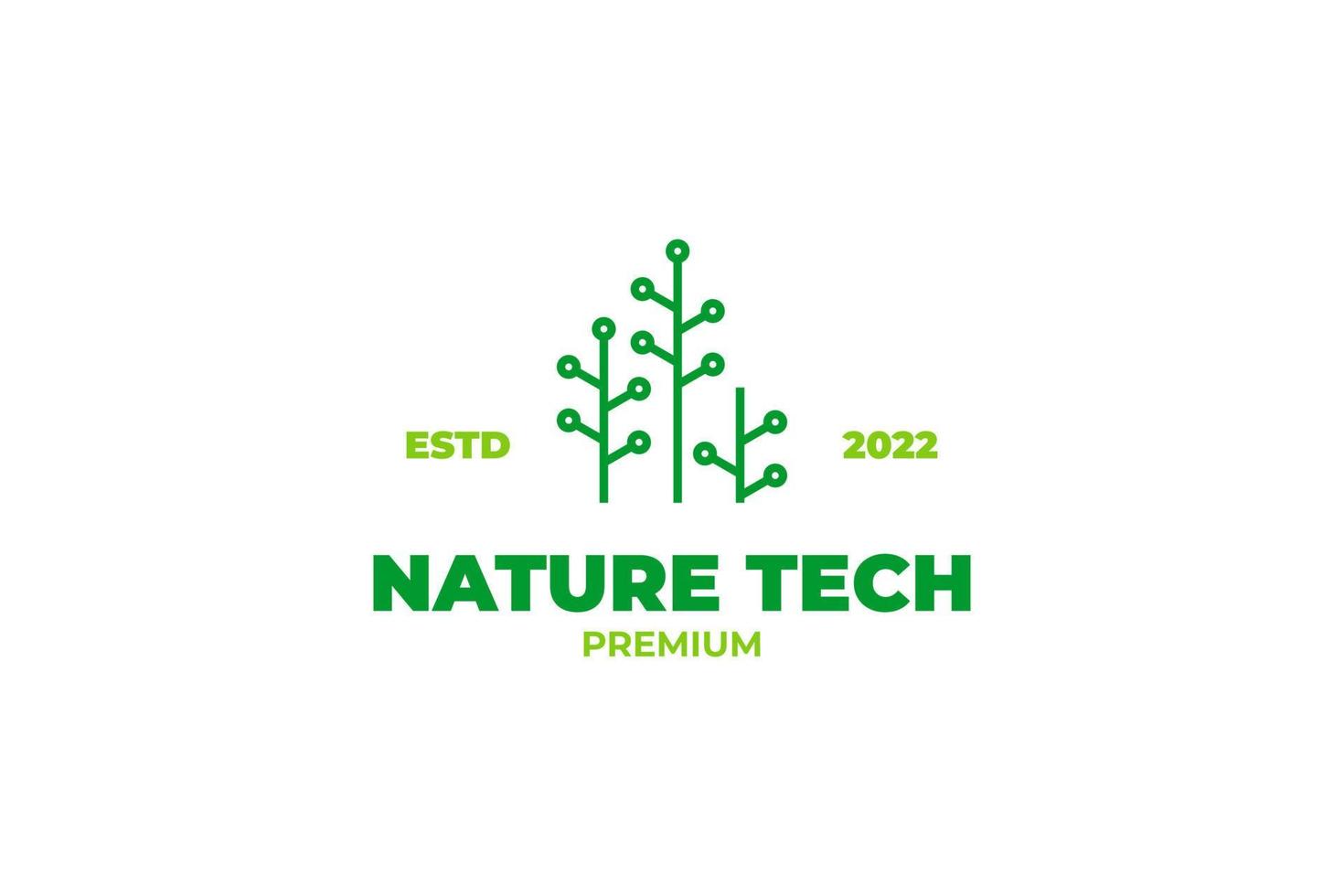 modelo de vetor de logotipo de tecnologia de natureza plana