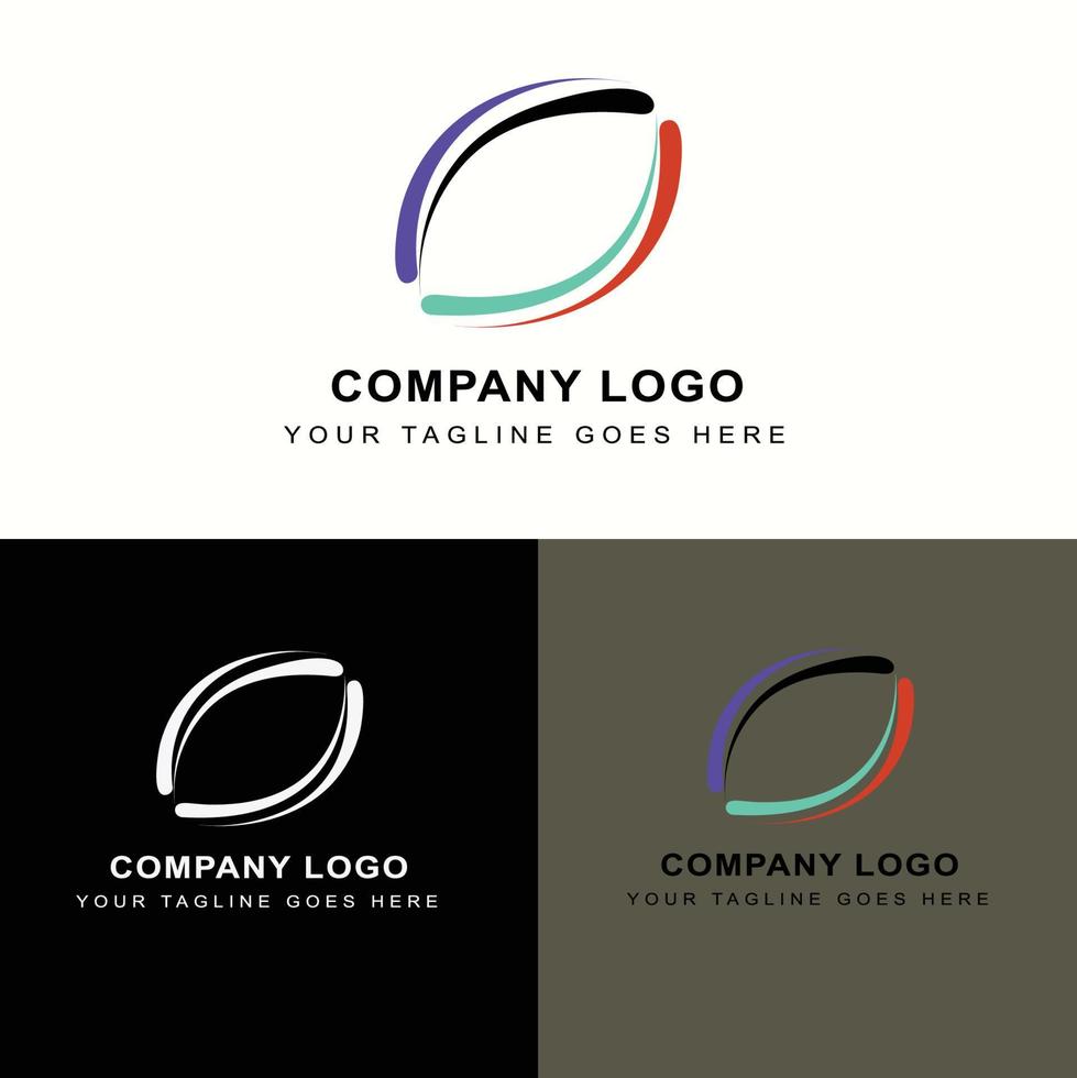 modelo de design de logotipo simples, com diferentes círculos coloridos vetor