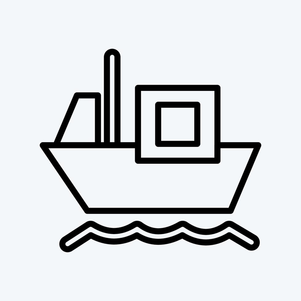 barcaça de carga de ícone. apropriado para o símbolo de educação. estilo de linha. design simples editável. vetor de modelo de design. ilustração simples