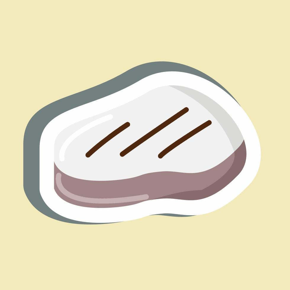 bife de adesivo. adequado para carne. design simples editável. vetor de modelo de design. ilustração simples