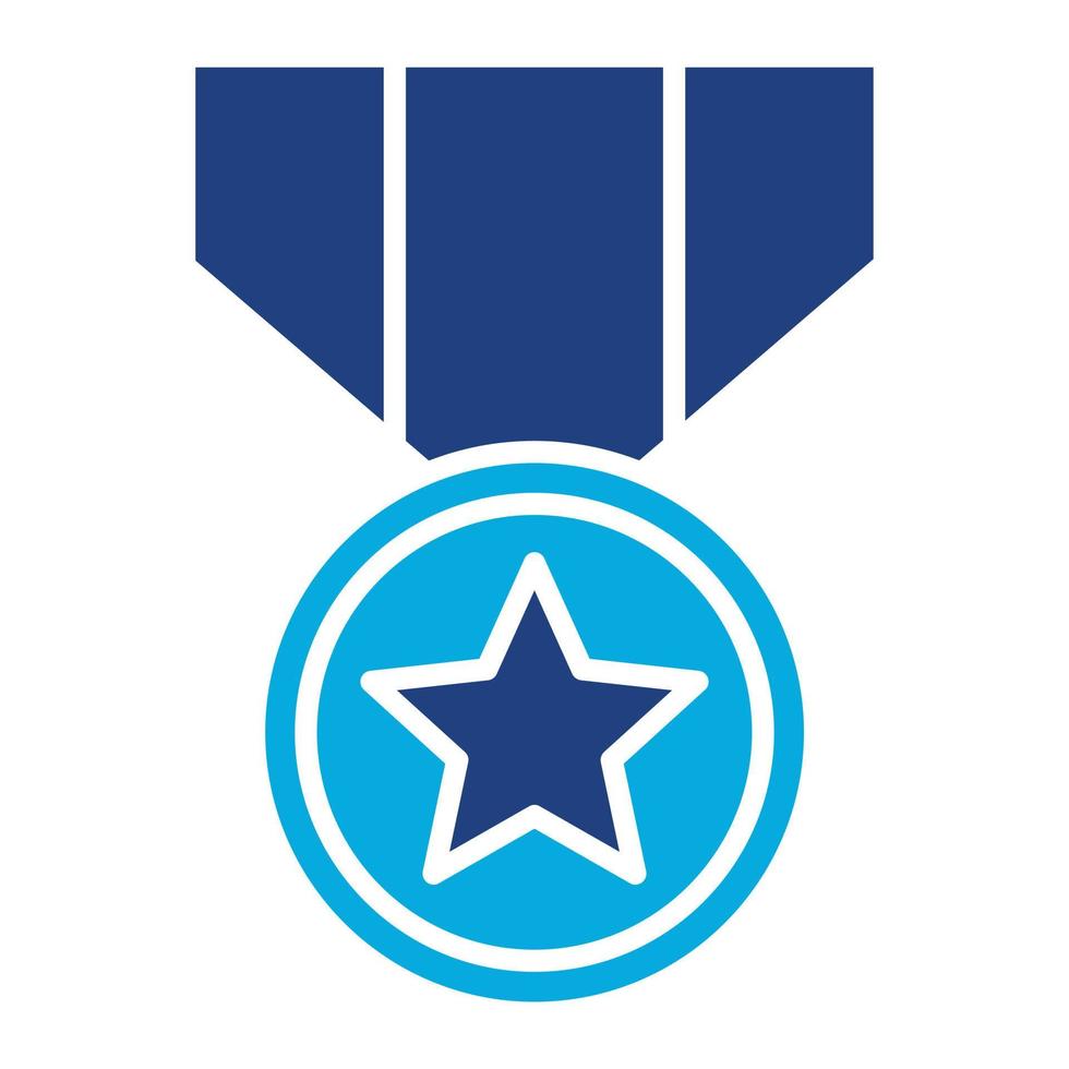 ícone de duas cores de glifo de medalha do exército vetor