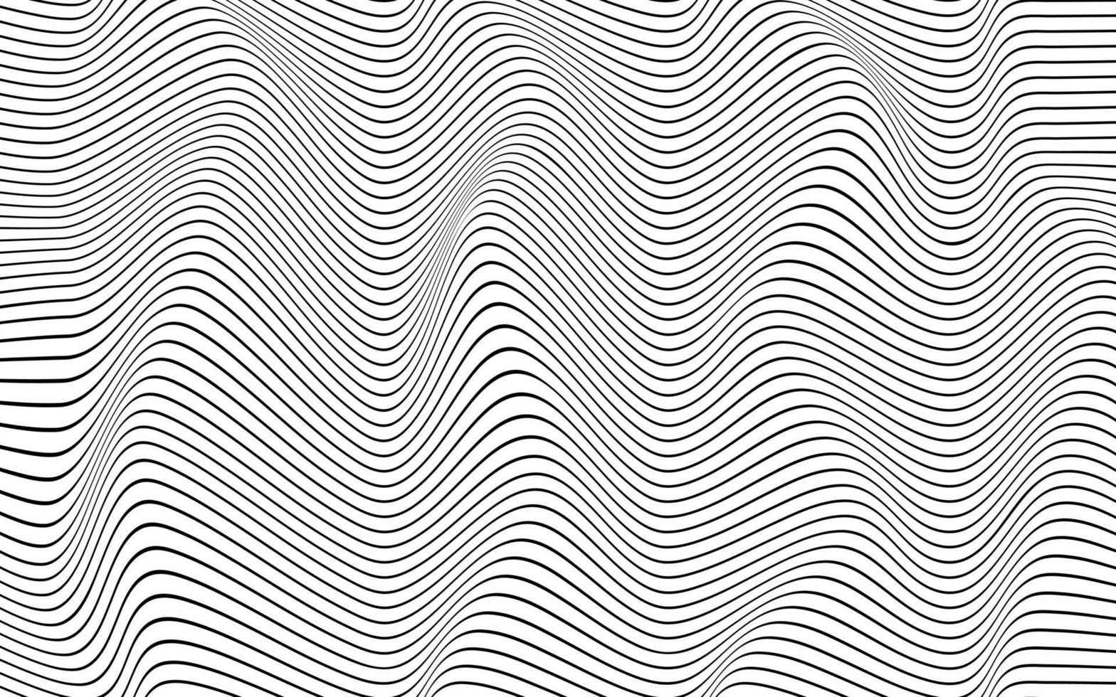 abstração. linhas onduladas pretas em um fundo branco. ilustração vetorial vetor
