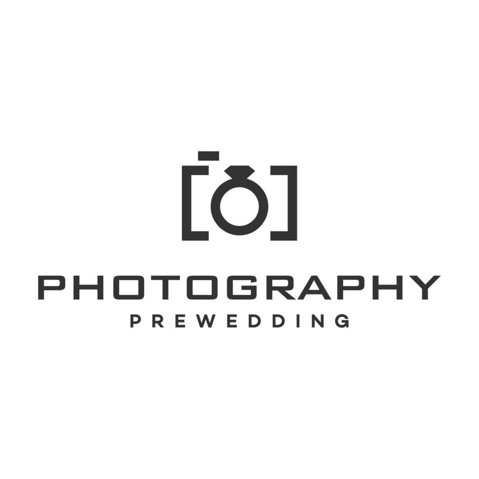 vetor de design de logotipo de fotografia de câmera simples. estilo vintage