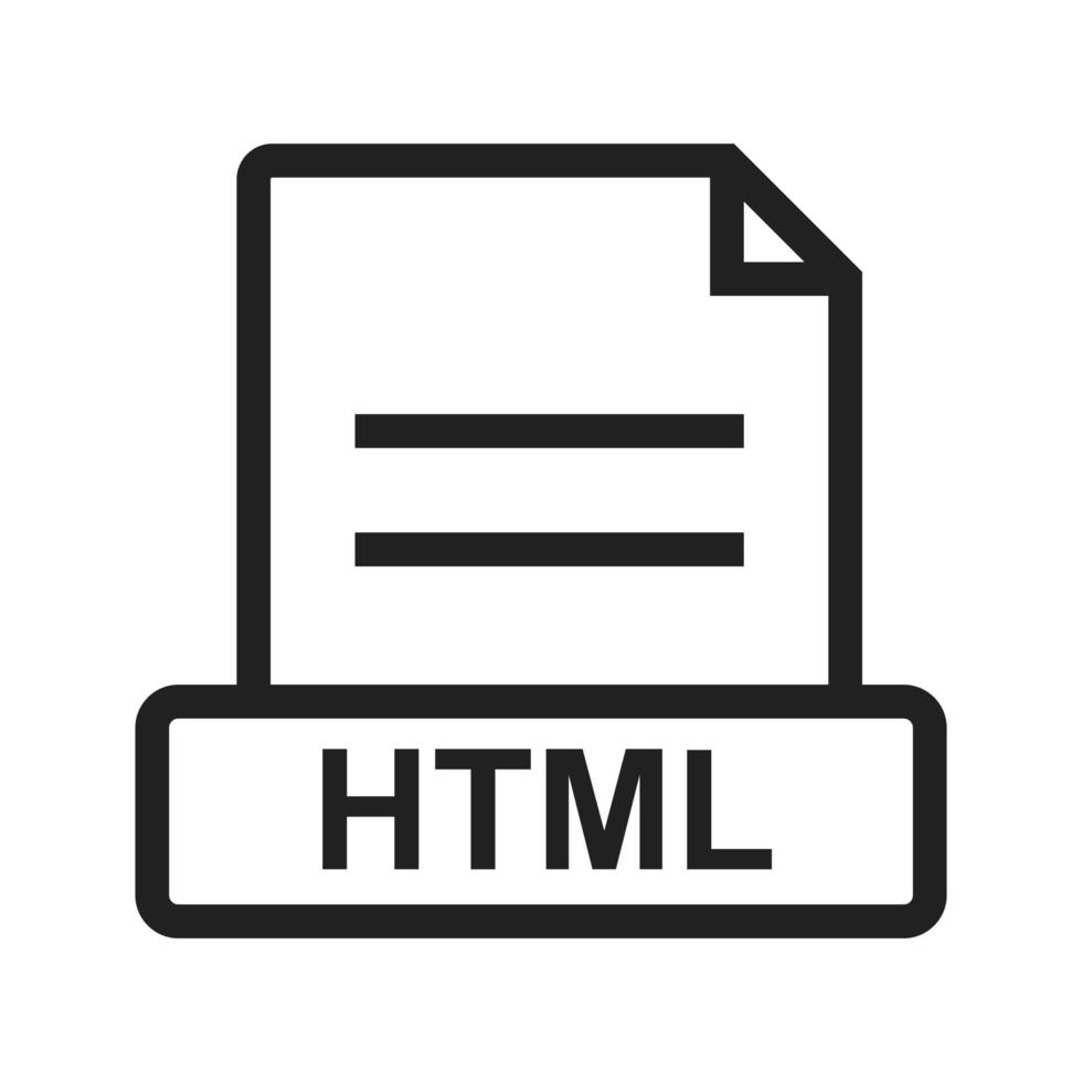 ícone de linha html vetor