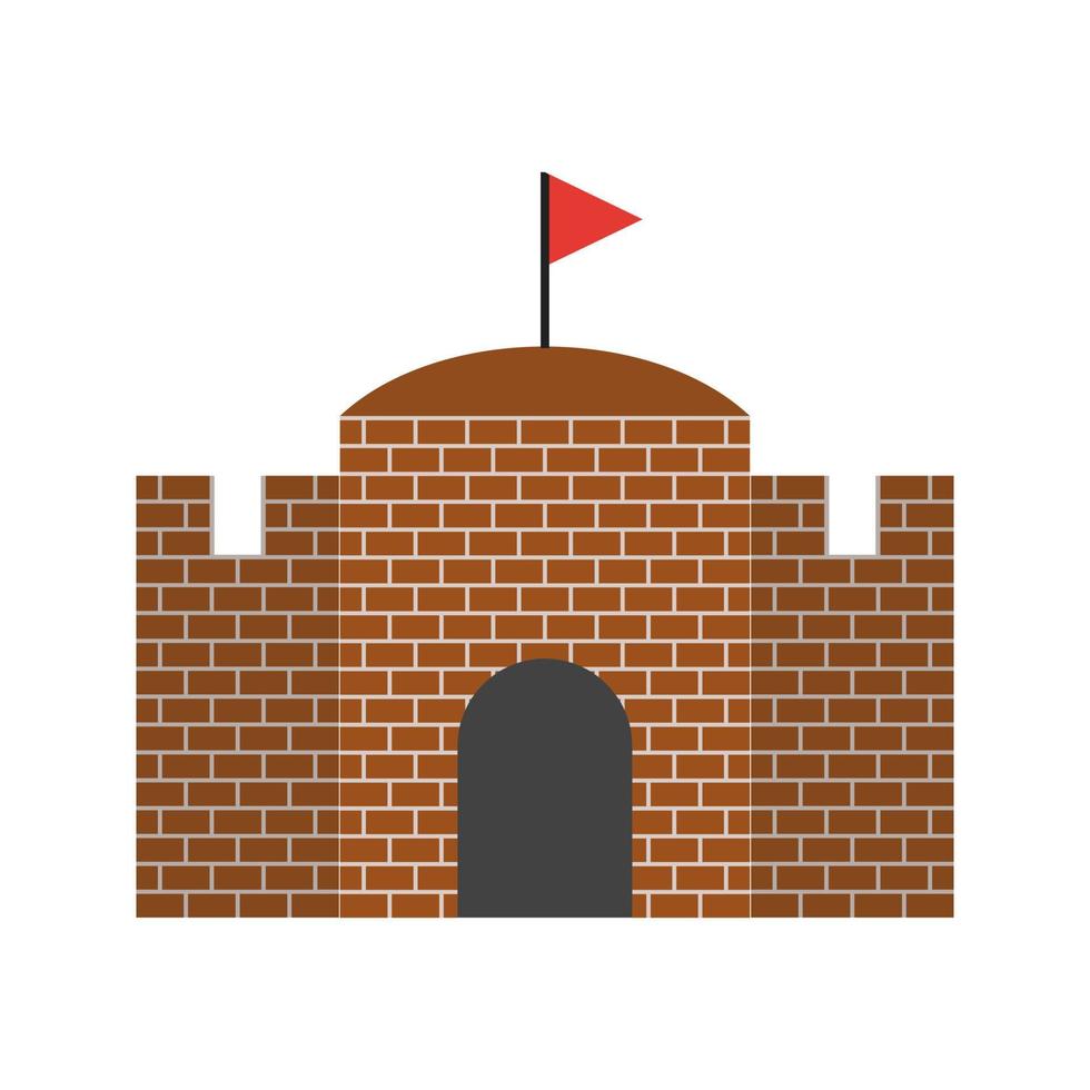 castelo com ícone plano multicolorido de bandeira vetor