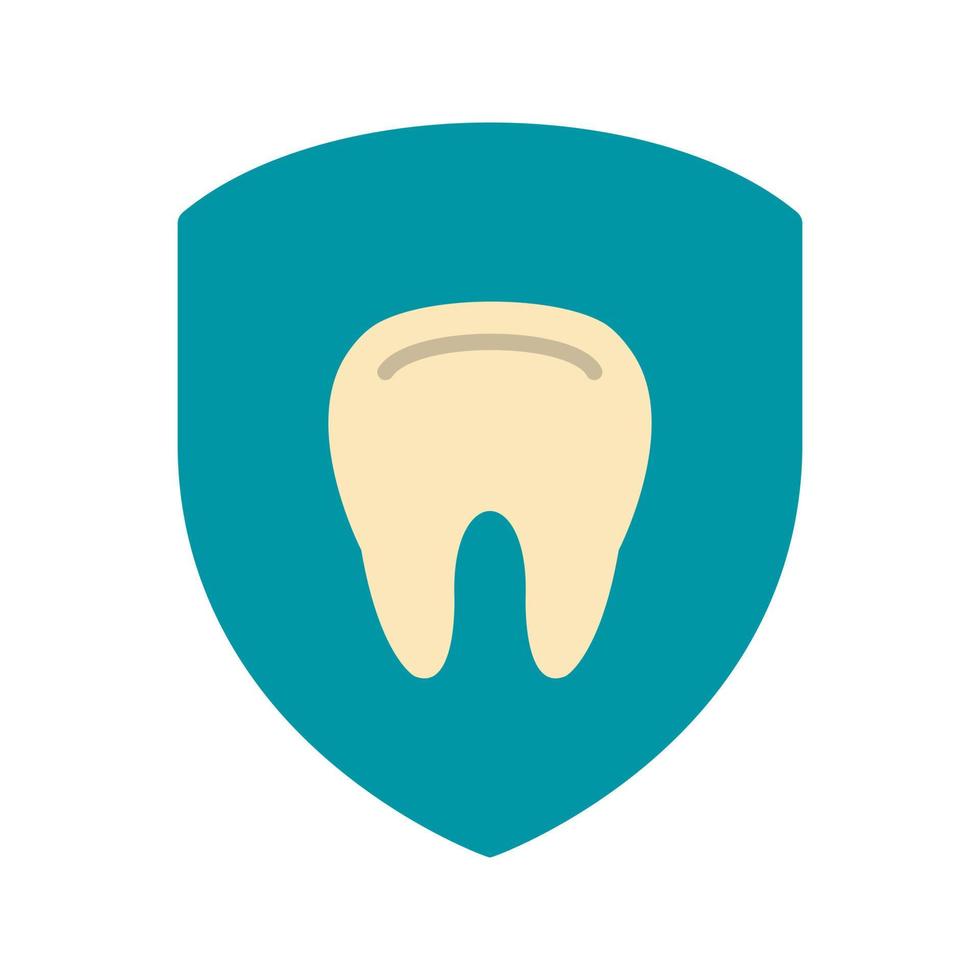 ícone multicolorido plano de proteção dos dentes vetor