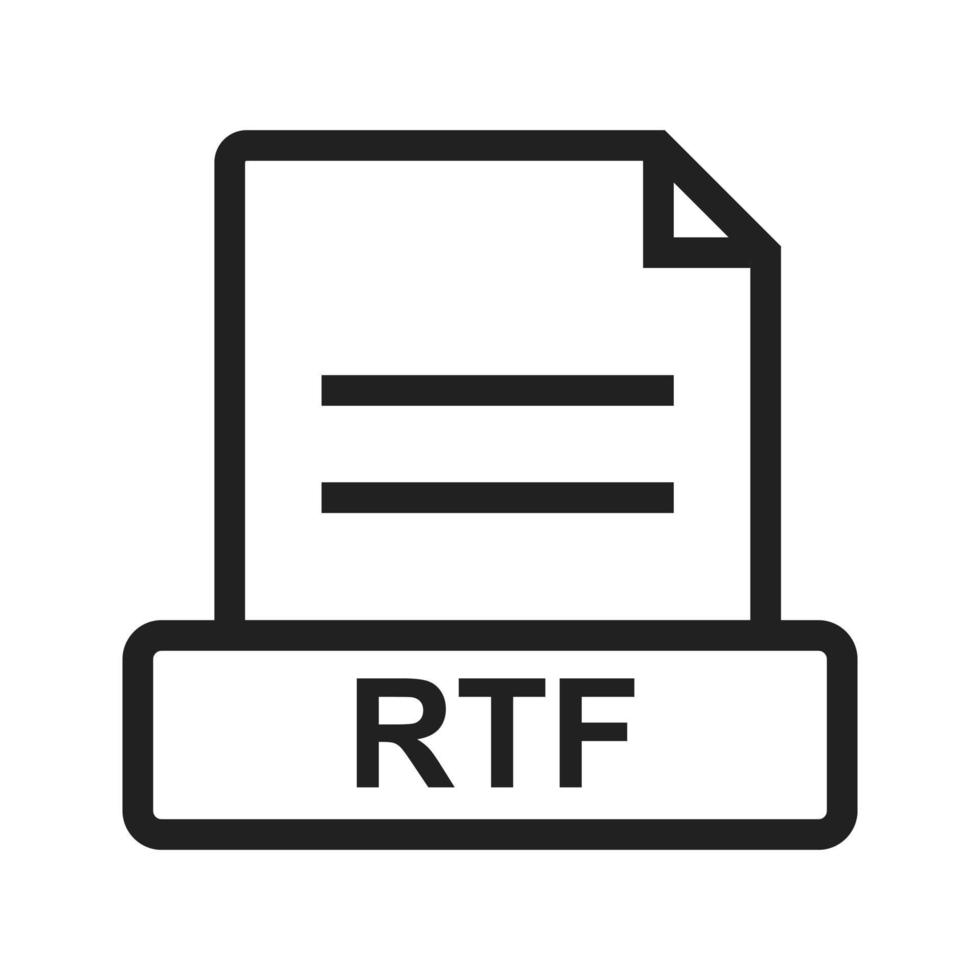 ícone de linha rtf vetor