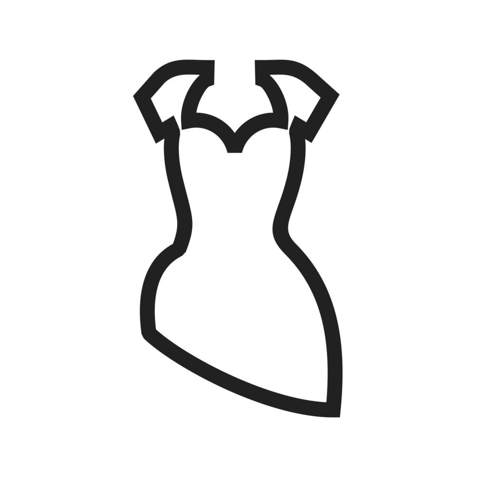 ícone de linha de vestido de cocktail vetor