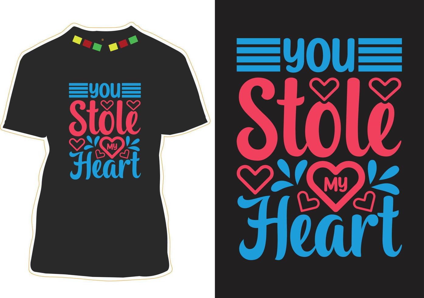 você roubou meu coração citações motivacionais design de camiseta vetor