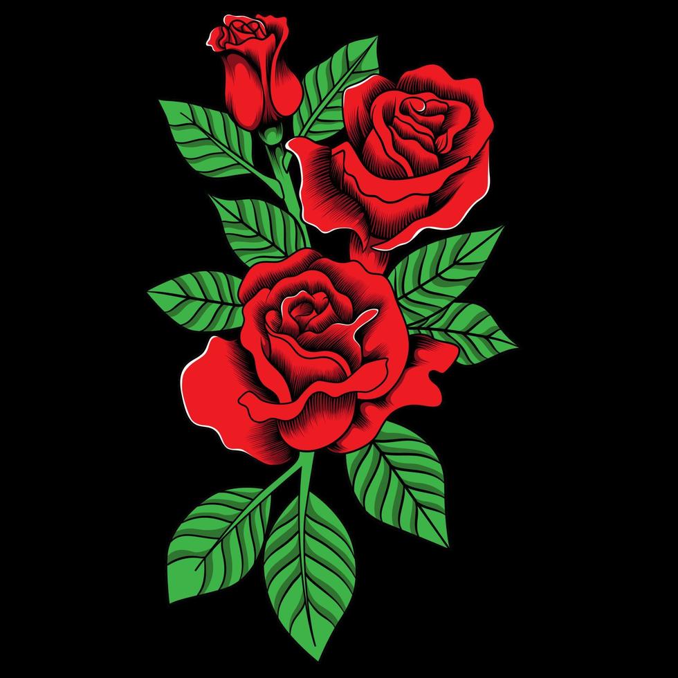 ilustração vetorial de rosas vermelhas vetor