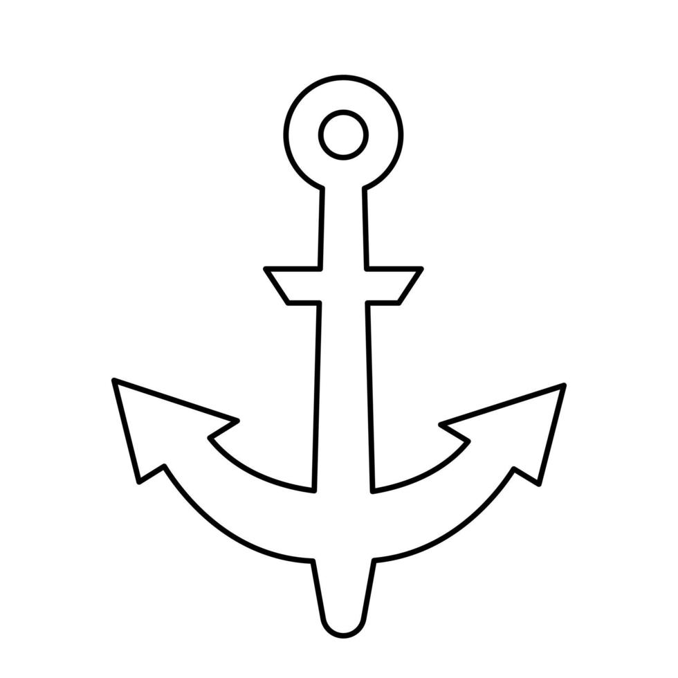 símbolo de âncora do mar. ilustração vetorial desenhada à mão em estilo doodle. adequado para cartões, logotipos, decorações vetor