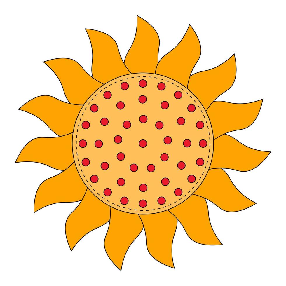 sol vermelho. símbolo eslavo do entrudo. ilustração em vetor doodle ornamental isolada em fundos brancos. símbolo russo feriado primavera entrudo. feriado nacional