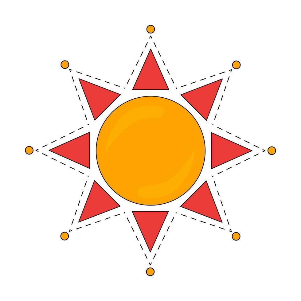 sol vermelho. símbolo eslavo do entrudo. ilustração em vetor doodle ornamental isolada em fundos brancos. símbolo russo feriado primavera entrudo. feriado nacional.